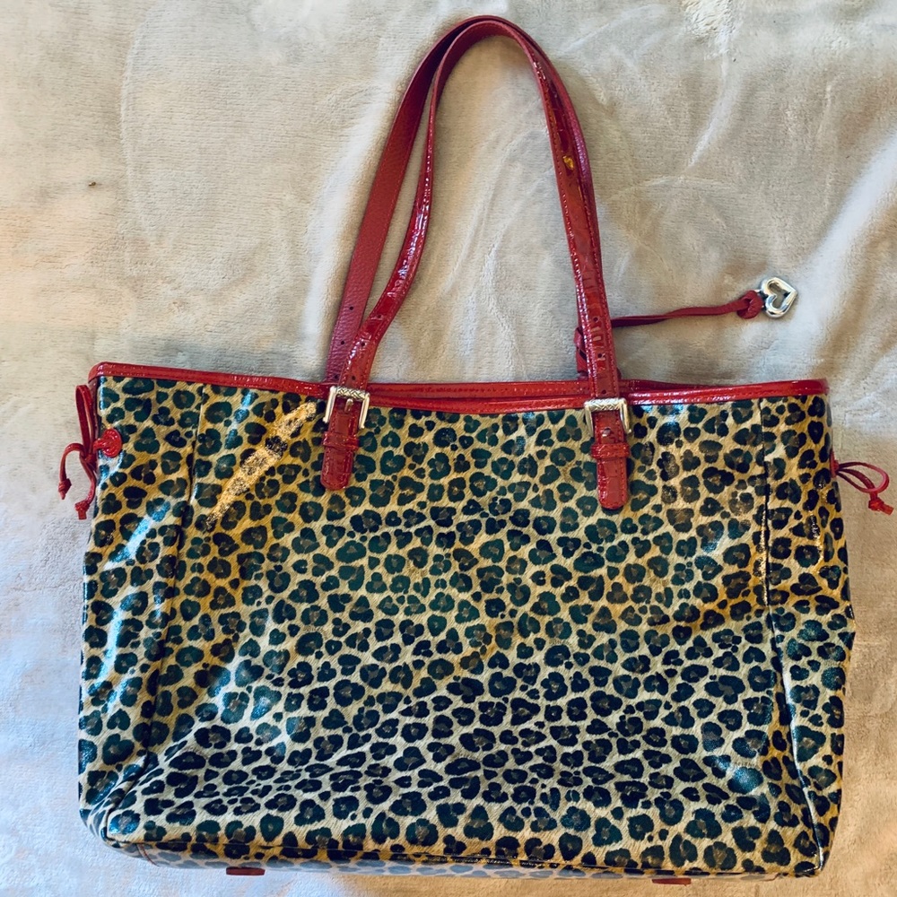 Red/Leopard Brighton Tote w/ POP